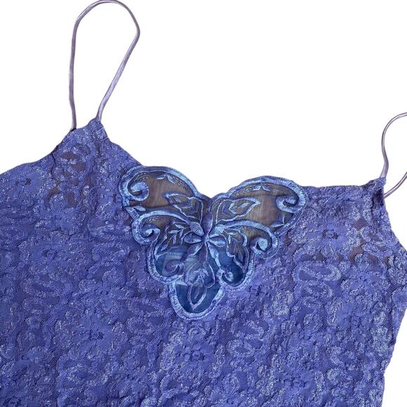 Vintage Lace Purple Cami Tank Top Medium Fairy Whimsygoth Babydoll Lingerie - Picture 3 of 5